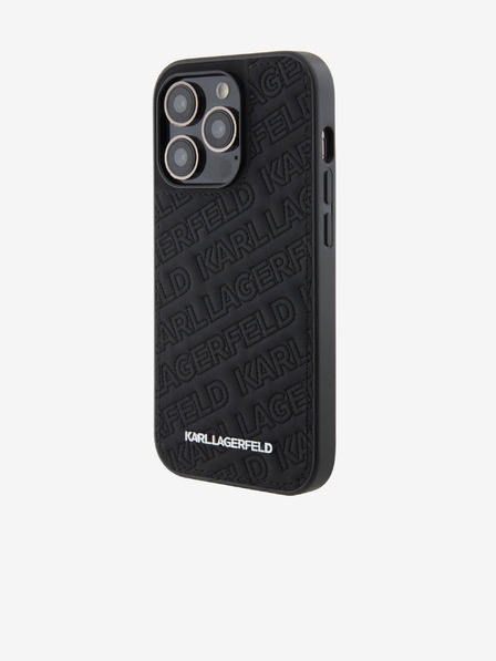 Karl Lagerfeld PU Steppenmuster Rückseite Hülle für iPhone 15 Pro Max Schwarz Karl Lagerfeld