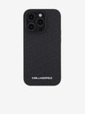 Karl Lagerfeld PU Steppenmuster Rückseite Hülle für iPhone 15 Pro Max Schwarz Karl Lagerfeld