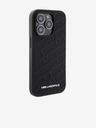 Karl Lagerfeld PU Steppenmuster Rückseite Hülle für iPhone 15 Pro Max Schwarz Karl Lagerfeld