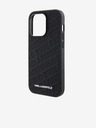 Karl Lagerfeld PU Steppenmuster Rückseite Hülle für iPhone 15 Pro Max Schwarz Karl Lagerfeld