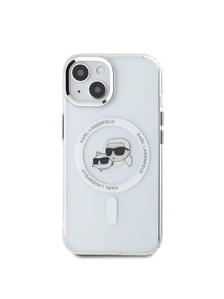 Karl Lagerfeld Karl Lagerfeld IML K&CH Heads Metallrahmen MagSafe Rückseite Hülle für iPhone 14 Transparent