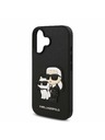 Karl Lagerfeld Karl Lagerfeld PU Saffiano Karl and Choupette Rückseite Hülle für iPhone 16 Schwarz