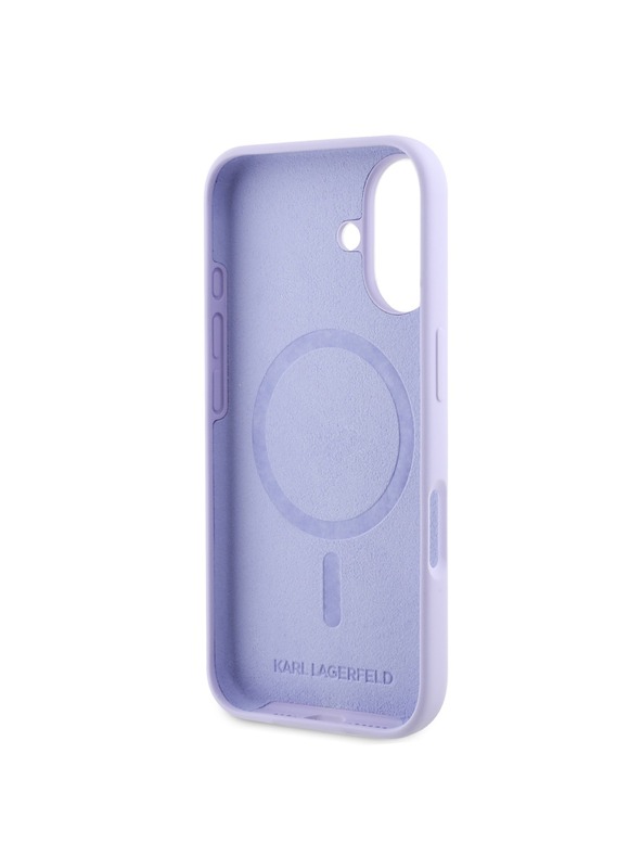 Karl Lagerfeld Karl Lagerfeld Flüssigsilikon Karl and Choupette MagSafe Rückseite Hülle für iPhone 16 Purple