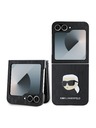 Karl Lagerfeld Karl Lagerfeld PU Saffiano Monogramm Karl Head Rückseite Hülle für Samsung Galaxy Z Flip 6 Schwarz