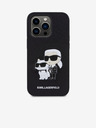 Karl Lagerfeld Karl Lagerfeld PU Saffiano Karl and Choupette NFT Rückseite Hülle für iPhone 14 Pro Schwarz