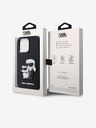 Karl Lagerfeld Karl Lagerfeld PU Saffiano Karl and Choupette NFT Rückseite Hülle für iPhone 14 Pro Schwarz