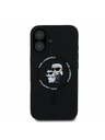 Karl Lagerfeld Karl Lagerfeld Flüssigsilikon Karl and Choupette MagSafe Rückseite Hülle für iPhone 16 Schwarz