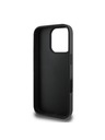 Karl Lagerfeld Karl Lagerfeld Fester Glitzer Metall Ikonik Rückseite Hülle für iPhone 16 Pro Schwarz
