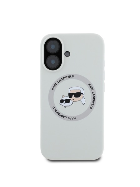 Karl Lagerfeld Karl Lagerfeld Flüssigsilikon K&CH Heads MagSafe Rückseite Hülle für iPhone 16 Beige
