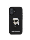 Karl Lagerfeld Karl Lagerfeld 3D Gummi Ikonik Rückseite Hülle für iPhone 16 Schwarz