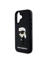 Karl Lagerfeld Karl Lagerfeld 3D Gummi Ikonik Rückseite Hülle für iPhone 16 Schwarz