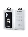 Karl Lagerfeld Karl Lagerfeld 3D Gummi Ikonik Rückseite Hülle für iPhone 16 Schwarz