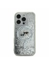 Karl Lagerfeld Karl Lagerfeld Flüssig Glitzer Karl and Choupette Köpfe MagSafe Rückseite Hülle für iPhone 16 Pro Max Transparent