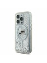 Karl Lagerfeld Karl Lagerfeld Flüssig Glitzer Karl and Choupette Köpfe MagSafe Rückseite Hülle für iPhone 16 Pro Max Transparent