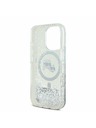 Karl Lagerfeld Karl Lagerfeld Flüssig Glitzer Karl and Choupette Köpfe MagSafe Rückseite Hülle für iPhone 16 Pro Max Transparent