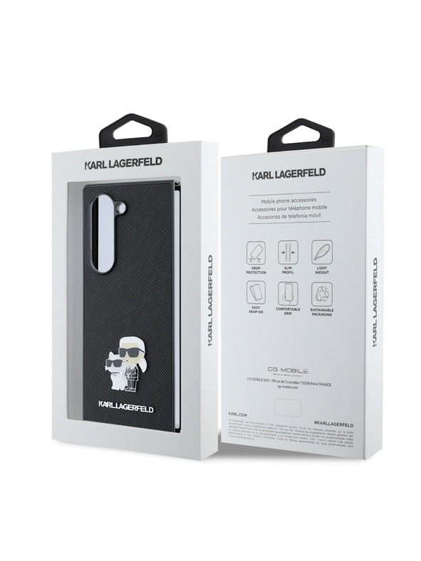 Karl Lagerfeld Karl Lagerfeld PU Saffiano Karl and Choupette Rückseite Hülle für Samsung Galaxy Z Fold 6 Black