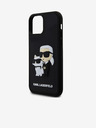 Karl Lagerfeld 3D Gummi Karl and Choupette Rückseite Hülle für iPhone 12/12 Pro Black Karl Lagerfeld