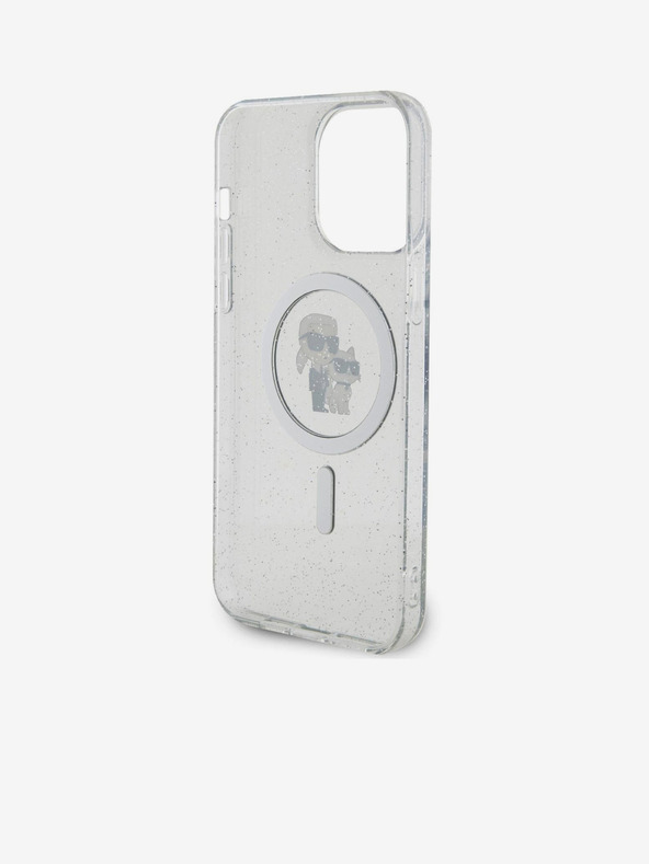 Karl Lagerfeld Karl Lagerfeld IML Glitzer Karl and Choupette MagSafe Rückseite Hülle für iPhone 15 Pro Max Transparent