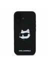 Karl Lagerfeld Karl Lagerfeld Flüssigsilikon Choupette Kopf MagSafe Rückseite Hülle für iPhone 16 Black
