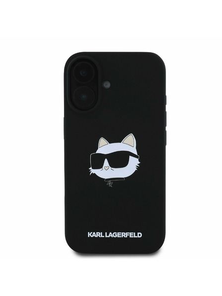 Karl Lagerfeld Karl Lagerfeld Flüssigsilikon Choupette Kopf MagSafe Rückseite Hülle für iPhone 16 Black