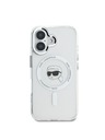 Karl Lagerfeld Karl Lagerfeld IML Karl Kopf Metallrahmen MagSafe Rückseite Hülle für iPhone 16 Transparent