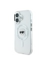 Karl Lagerfeld Karl Lagerfeld IML Karl Kopf Metallrahmen MagSafe Rückseite Hülle für iPhone 16 Transparent