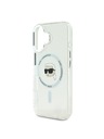 Karl Lagerfeld Karl Lagerfeld IML Karl Kopf Metallrahmen MagSafe Rückseite Hülle für iPhone 16 Transparent