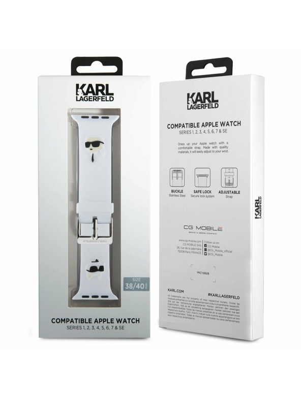 Karl Lagerfeld Karl Lagerfeld Karl and Choupette Kopf NFT Armband für Apple Watch 38/40/41 White