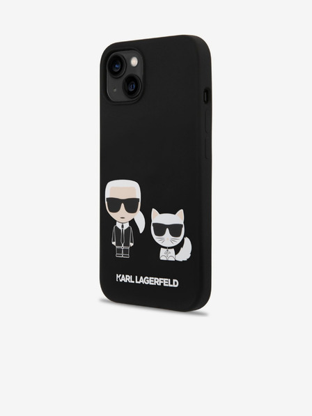 Karl Lagerfeld Karl Lagerfeld MagSafe Kompatible Hülle Flüssigsilikon Karl and Choupette für iPhone 14 Plus Black