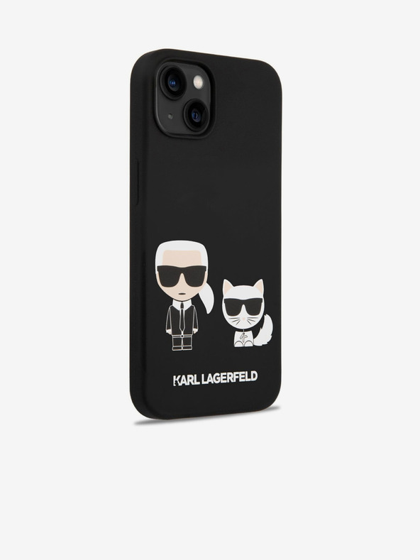 Karl Lagerfeld Karl Lagerfeld MagSafe Kompatible Hülle Flüssigsilikon Karl and Choupette für iPhone 14 Plus Black