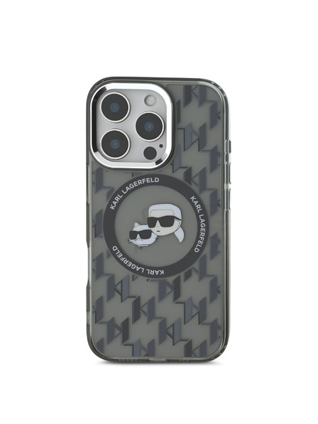 Karl Lagerfeld Karl Lagerfeld IML Monogramm K&CH Köpfe MagSafe Rückseite Hülle für iPhone 16 Pro Max Black