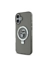 Karl Lagerfeld Karl Lagerfeld Ringständer Karl and Choupette MagSafe Rückseite Hülle für iPhone 16 Plus Black