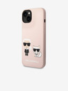 Karl Lagerfeld Karl Lagerfeld MagSafe Kompatible Hülle Flüssigsilikon Karl and Choupette für iPhone 14 Plus Pink