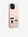 Karl Lagerfeld Karl Lagerfeld MagSafe Kompatible Hülle Flüssigsilikon Karl and Choupette für iPhone 14 Plus Pink