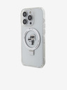 Karl Lagerfeld Karl Lagerfeld Ringständer Karl and Choupette MagSafe Rückseite Hülle für iPhone 15 Pro White
