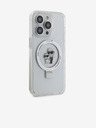 Karl Lagerfeld Karl Lagerfeld Ringständer Karl and Choupette MagSafe Rückseite Hülle für iPhone 15 Pro White