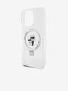 Karl Lagerfeld Karl Lagerfeld Ringständer Karl and Choupette MagSafe Rückseite Hülle für iPhone 15 Pro White