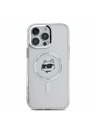 Karl Lagerfeld Karl Lagerfeld IML Choupette Kopf Metallrahmen MagSafe Rückseite Hülle für iPhone 16 Pro Max Transparent