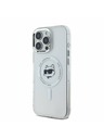 Karl Lagerfeld Karl Lagerfeld IML Choupette Kopf Metallrahmen MagSafe Rückseite Hülle für iPhone 16 Pro Max Transparent