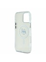 Karl Lagerfeld Karl Lagerfeld IML Choupette Kopf Metallrahmen MagSafe Rückseite Hülle für iPhone 16 Pro Max Transparent