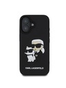 Karl Lagerfeld Karl Lagerfeld 3D Gummi Karl and Choupette Rückseite Hülle für iPhone 16 Plus Black