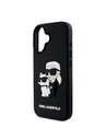 Karl Lagerfeld Karl Lagerfeld 3D Gummi Karl and Choupette Rückseite Hülle für iPhone 16 Plus Black