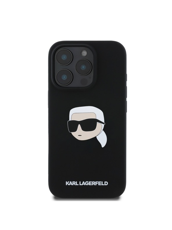 Karl Lagerfeld Karl Lagerfeld Flüssigsilikon Karl Kopf MagSafe Rückseite Hülle für iPhone 16 Pro Max Black