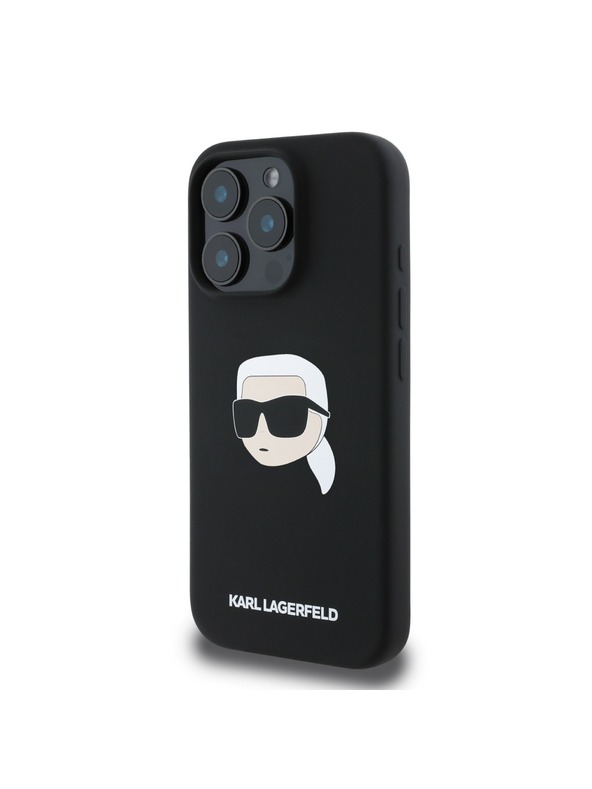 Karl Lagerfeld Karl Lagerfeld Flüssigsilikon Karl Kopf MagSafe Rückseite Hülle für iPhone 16 Pro Max Black