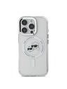 Karl Lagerfeld Karl Lagerfeld IML K&CH Köpfe Metallrahmen MagSafe Rückseite Hülle für iPhone 16 Pro Max Transparent