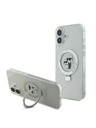 Karl Lagerfeld Karl Lagerfeld Ringständer Karl and Choupette MagSafe Rückseite Hülle für iPhone 16 Plus White