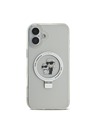 Karl Lagerfeld Karl Lagerfeld Ringständer Karl and Choupette MagSafe Rückseite Hülle für iPhone 16 Plus White