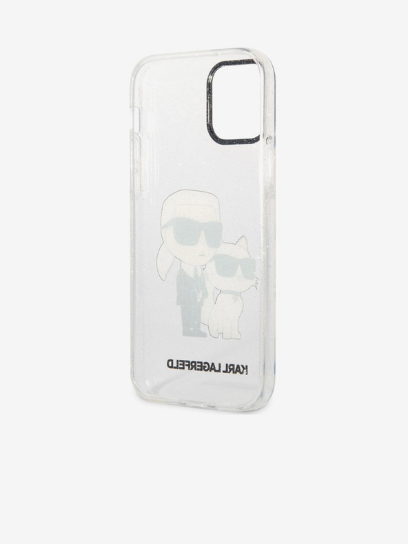 Karl Lagerfeld Karl Lagerfeld IML Glitzer Karl and Choupette NFT Rückseite Hülle für iPhone 12/12 Pro Transparent
