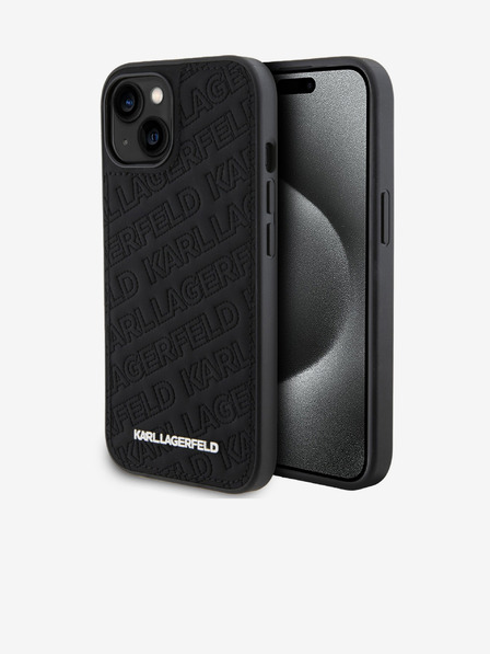 Karl Lagerfeld PU Gestepptes Muster Rückseite Hülle für iPhone 15 Black Karl Lagerfeld