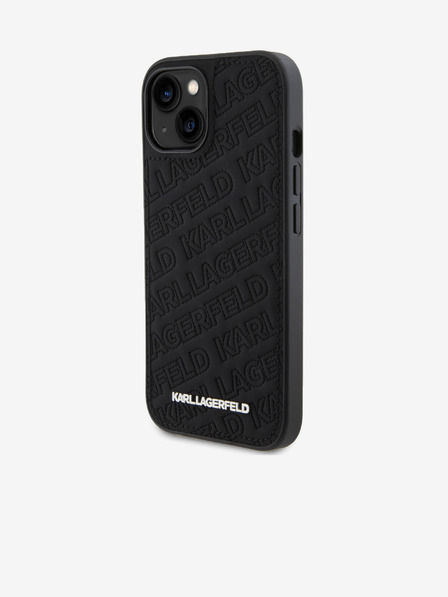 Karl Lagerfeld PU Gestepptes Muster Rückseite Hülle für iPhone 15 Black Karl Lagerfeld